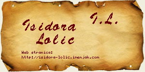 Isidora Lolić vizit kartica